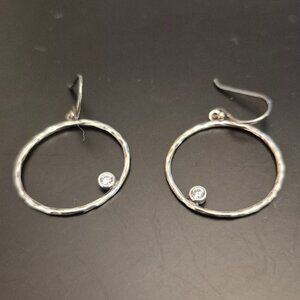 Grace & Heart Small Loop Earrings with Zirconia Stone